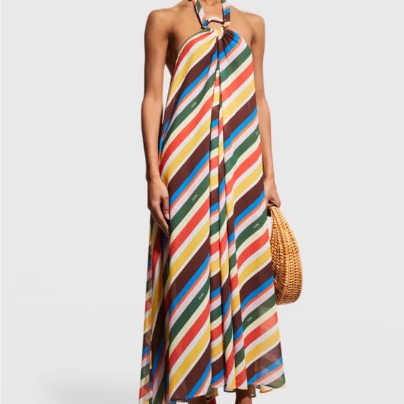 Ganni Other - Multicolor Striped Halter Maxi CoverUp